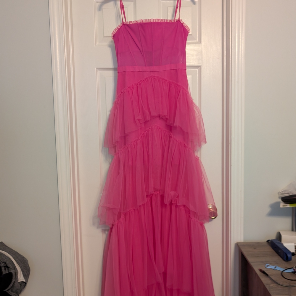 Pink Layered Formal Dress